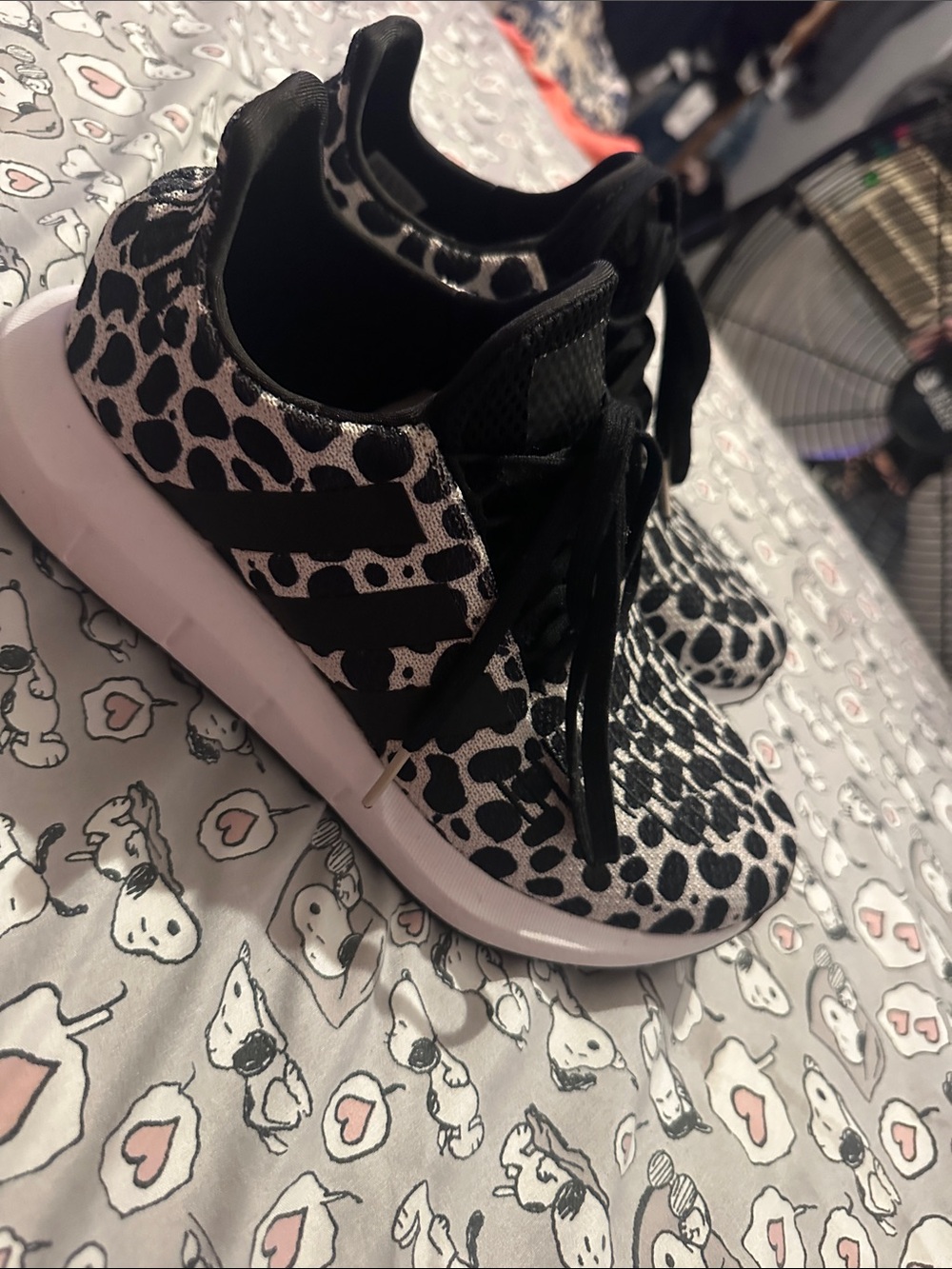 adidas Black and White Leopard Print Sneakers